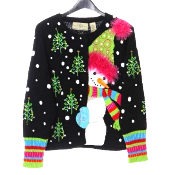 RARE Vintage Design Options Philip &Jane Gordon peekaboo snowman sweater XL - Picture 2 of 15